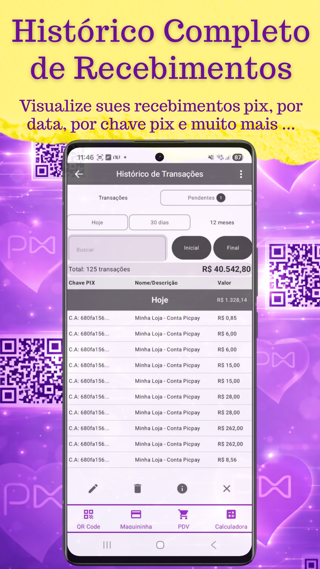 Histórico Completo de suas Transações